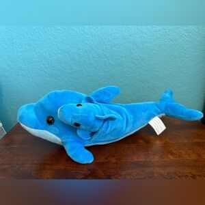 POCKET BABIES Dolphin Mama and Baby Plush 14”